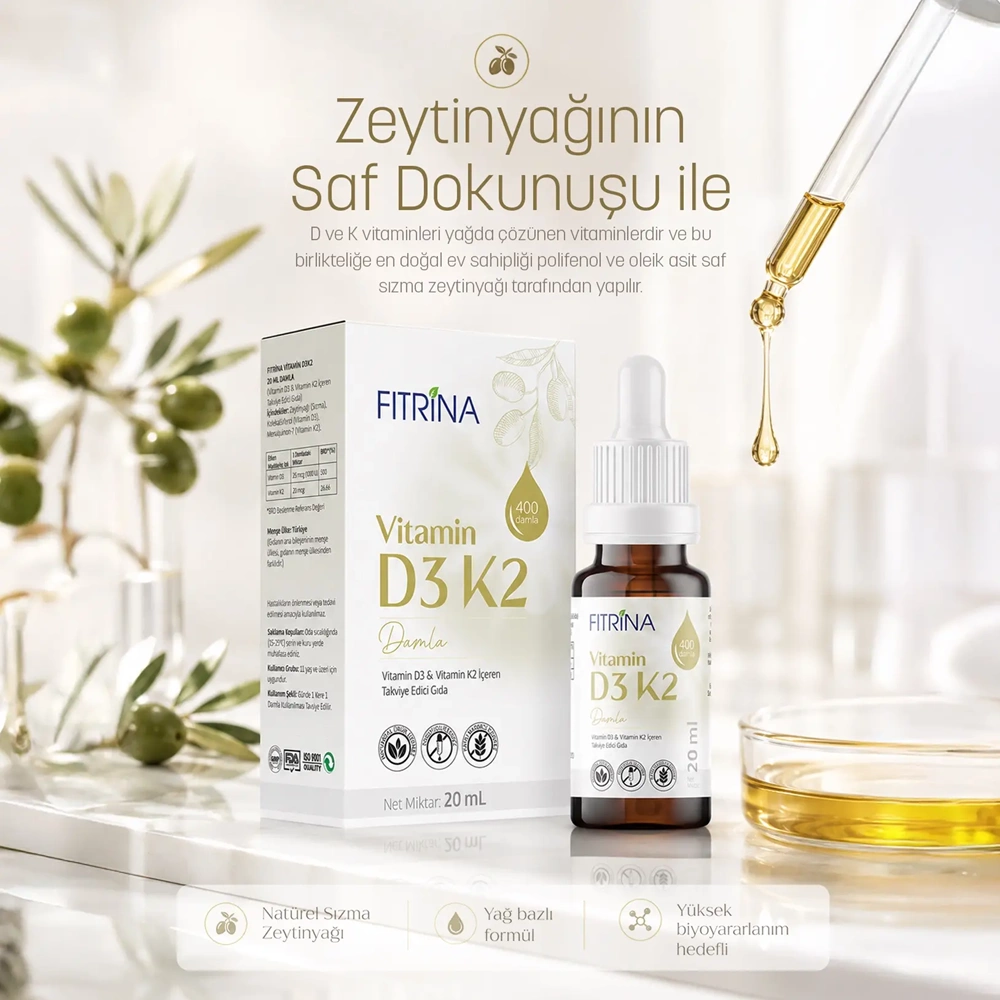 FITRİNA VİTAMİN D3K2 DAMLA 20 ML