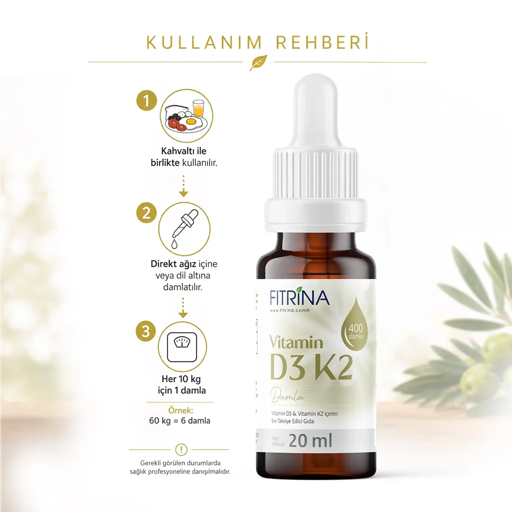FITRİNA VİTAMİN D3K2 DAMLA 20 ML