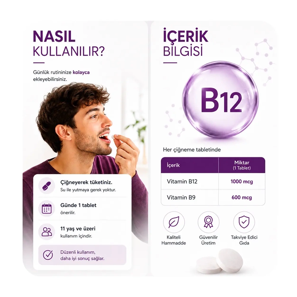 FITRİNA B12 & B9 FOLİK ASİT 30 TABLET