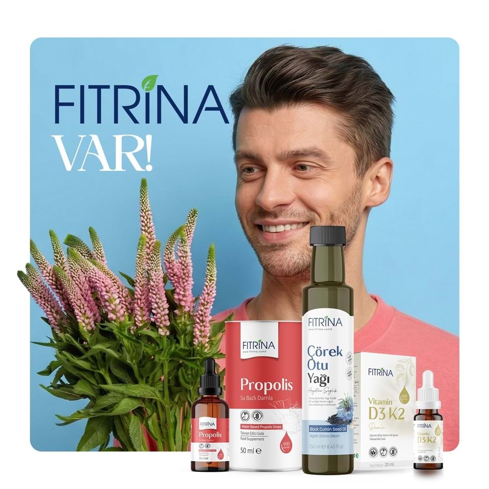 FITRİNA SEMPATİK BAHAR PAKETİ 6 ( D3K2 VİTAMİNİ-PROPOLİS 50 ML-ÇÖREKOTU YAĞI 250 ML )