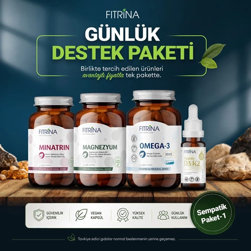 FITRİNA SEMPATİK PAKET 1 (D3K2, OMEGA 3, MAGNEZYUM, MİNATRİN)