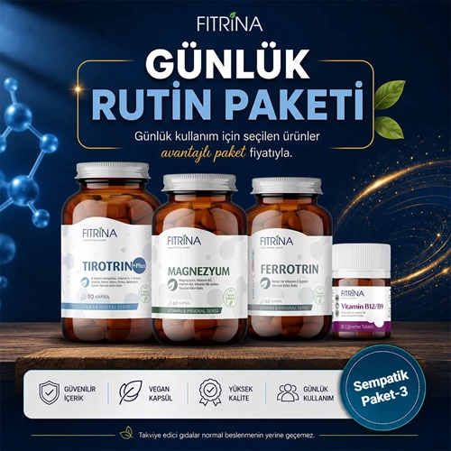 FITRİNA SEMPATİK PAKET 3 (MAGNEZYUM, TİROTRİN PLUS, FERROTRİN, B12&B9 FOLİK ASİT)